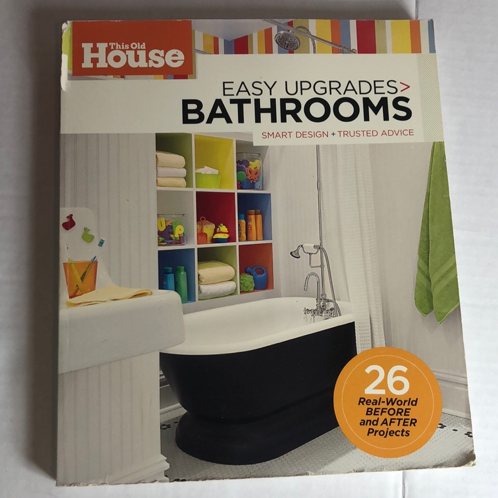 BOOK This old house easy upgrade bathrooms remodel oops cover edge wear*damage!